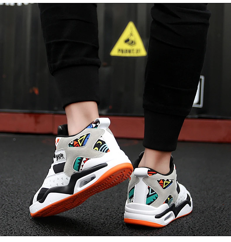 Zapatos De Hombre 2019 граффити для мужчин баскетбольные кеды дышащие кроссовки из сетки Spor Air амортизацию спортивная обувь плюс 46 размеры