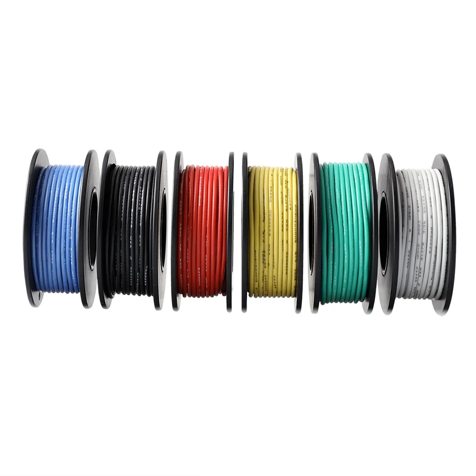 30m/box 98ft Hook-up Stranded Wire 18 AWG UL1007 PVC Insulated Wire Tinned Copper 300V 6 Colors 5m/color for DIY Toys Lights 30m/box 98ft Hook-up Stranded Wire 18 AWG UL1007 PVC Insulated Wire Tinned Copper 300V 6 Colors 5m/color for DIY Toys Lights