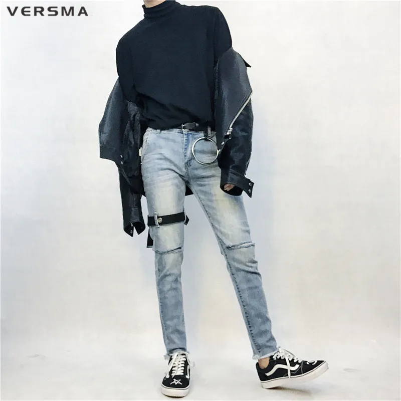 Джинсы мужские рваные в стиле хип хоп составного кроя|motorcycle jeans pants|jeans pantship hop denim |