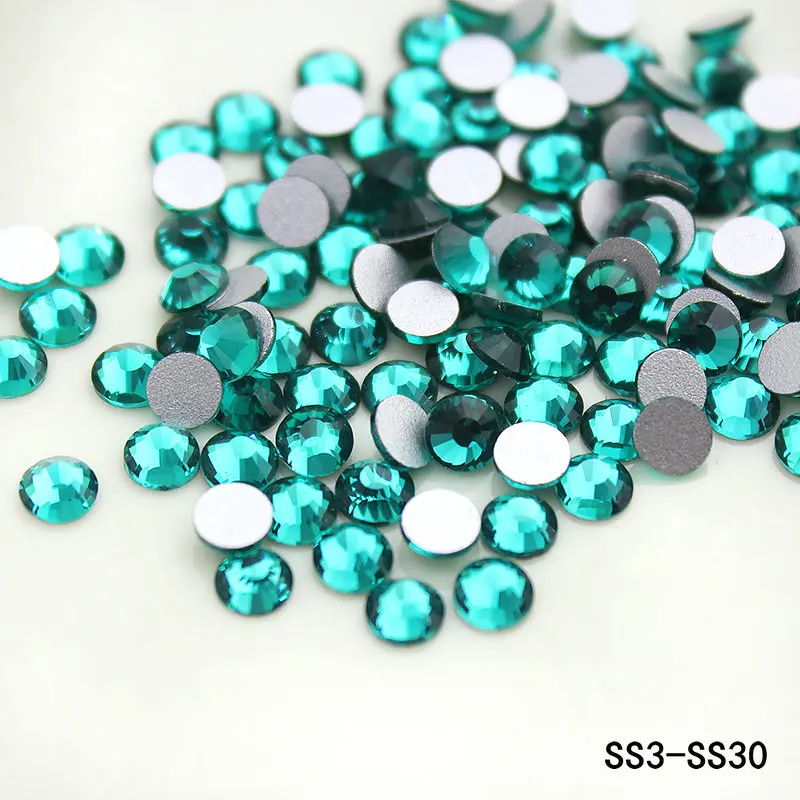 

Green Zircon SS6 SS20 SS16 3D Glass Rhinestone Flatback DIY Nail Deco Beads Not hotfix Use Glue 1440pcs Wedding deco