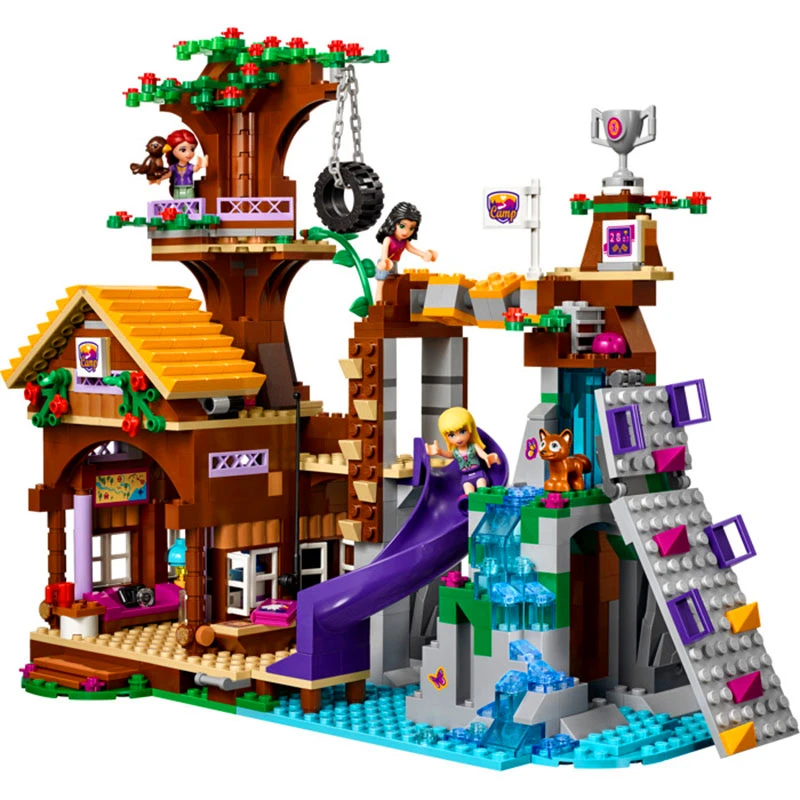 

LEPIN 01047 Friends Adventure Camp Tree House Building Blocks Brick Compatible LegoIN 41122 Playmobil Toys For Children