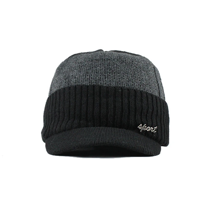 Unisex Knitted Baseball Cap Scarf Set Winter Women Wool Warm Skullies Beanies Hat Men Slouchy Mask Bonnet Knit Warmer Cap CP0321 (9)