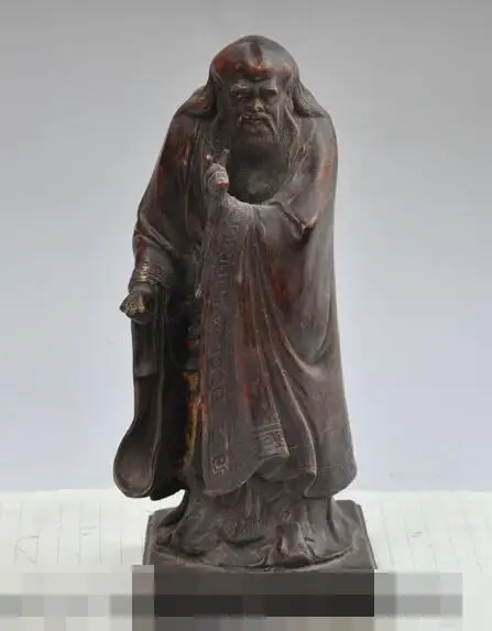 

S00344 10" chinese bronze Politician Thinker Philosopher Taoism Laozi Lao Tzu statue (B0413)