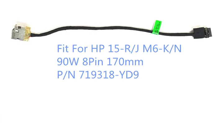 

Free shipping New DC in Cable For HP 15-R/J/G M6-K/N DC jack DC-in Cable connectors 90W 8pin 719318-YD9