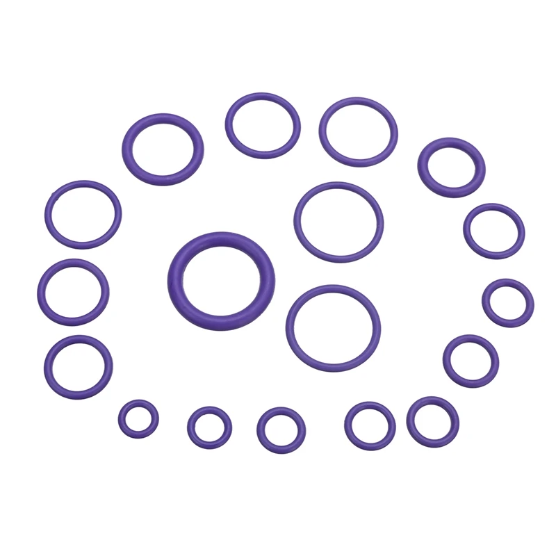 

270pcs/Set Mixed 18 Sizes Car Auto Air Conditioning Repair HNBR Air Conditioning Rubber O Ring Seals Set Tool Green/Purple