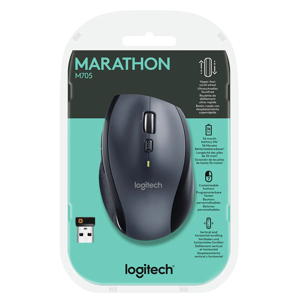Logitech M705 Wireless Mouse for Windows, Mac, Chrome for Laptop and Computer, RF Wireless, 1000 DPI, 135 g - Negro Logitech M705 Wireless Mouse for Windows, Mac, Chrome for Laptop and Computer, RF Wireless, 1000 DPI, 135 g - Negro