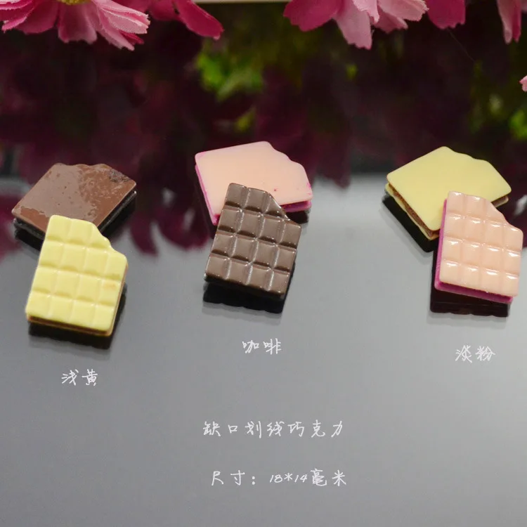 

10pcs mix color Resin accessories gap chocolate cream following pencil case diy materials of food play hair accessories