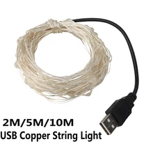 10 м USB светодиодный светильник, водонепроницаемый светодиодный светильник из медной проволоки, праздничный уличный Сказочный светильник s для рождественской вечеринки, свадебного украшения
