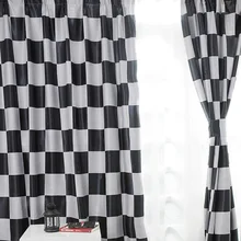 Mediterranean style Modern font b curtain b font Black And White font b window b font