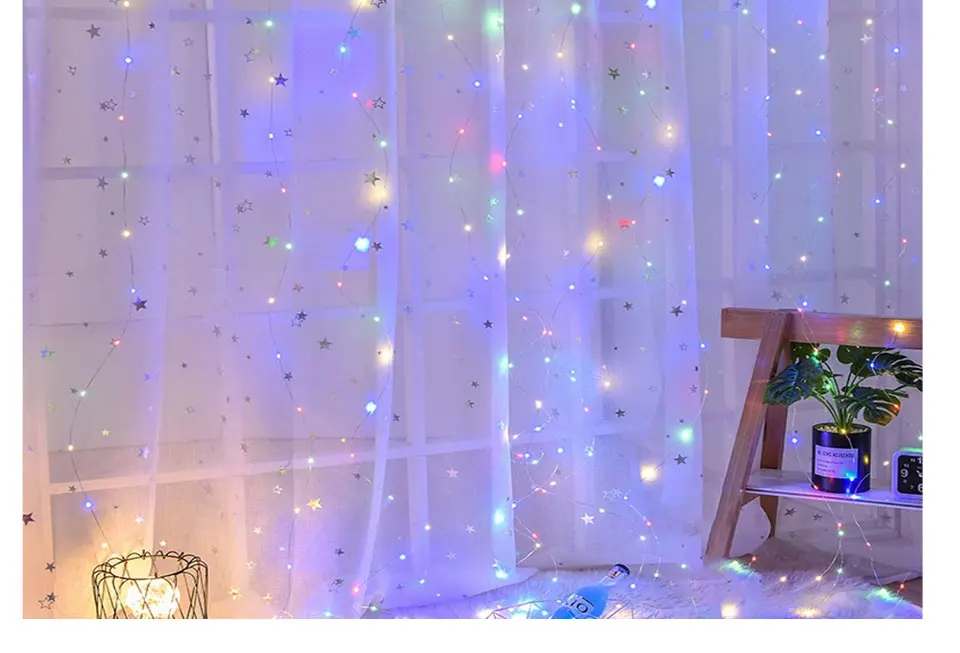 300leds Copper Wire USB Curtain Led String Light (21)