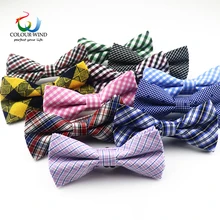 Новые модные хлопковые футболки для мальчиков с бантиком регулируемый в клетку с полосатым галстуком-бабочкой на праздник, день рождение, праздничные аксессуары на подарок