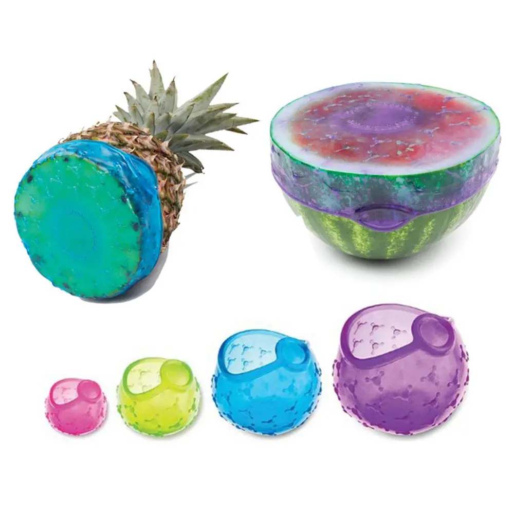 

4PC/SET Vegetable Fruit Fresh Cover Tool Containers Storage Keeping less Fruit waste Casual Reusable Set Cover things