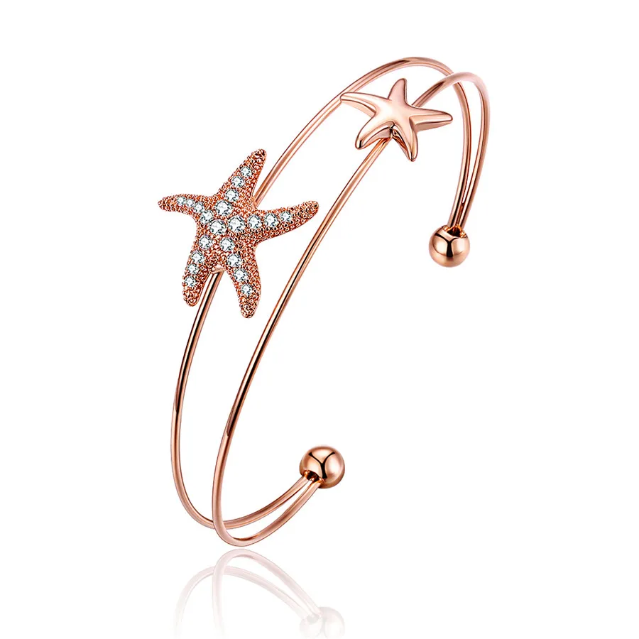 

Simple Double Hollow Love Crystal Bracelet Women Bangles Silver Indian Jewelry Rose Gold Bracelet Manchette Femme Bangles
