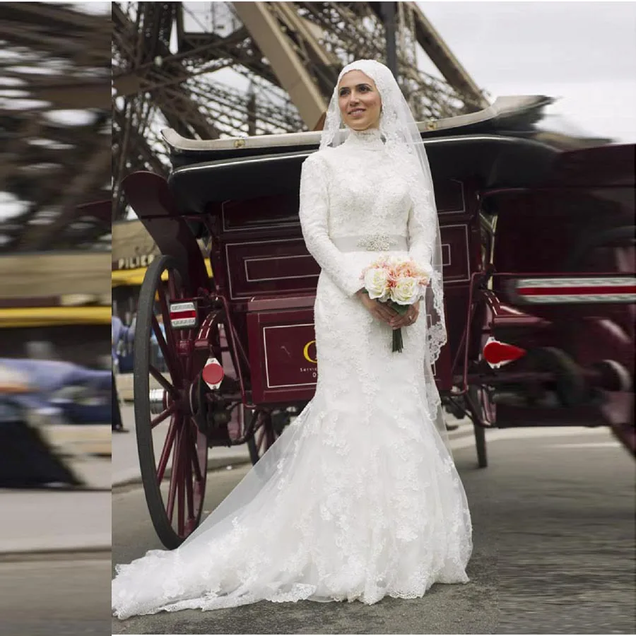 2018 Robes Hijab La Blanche Robe Populaires Mariage – À Mode Et 4ARjL5