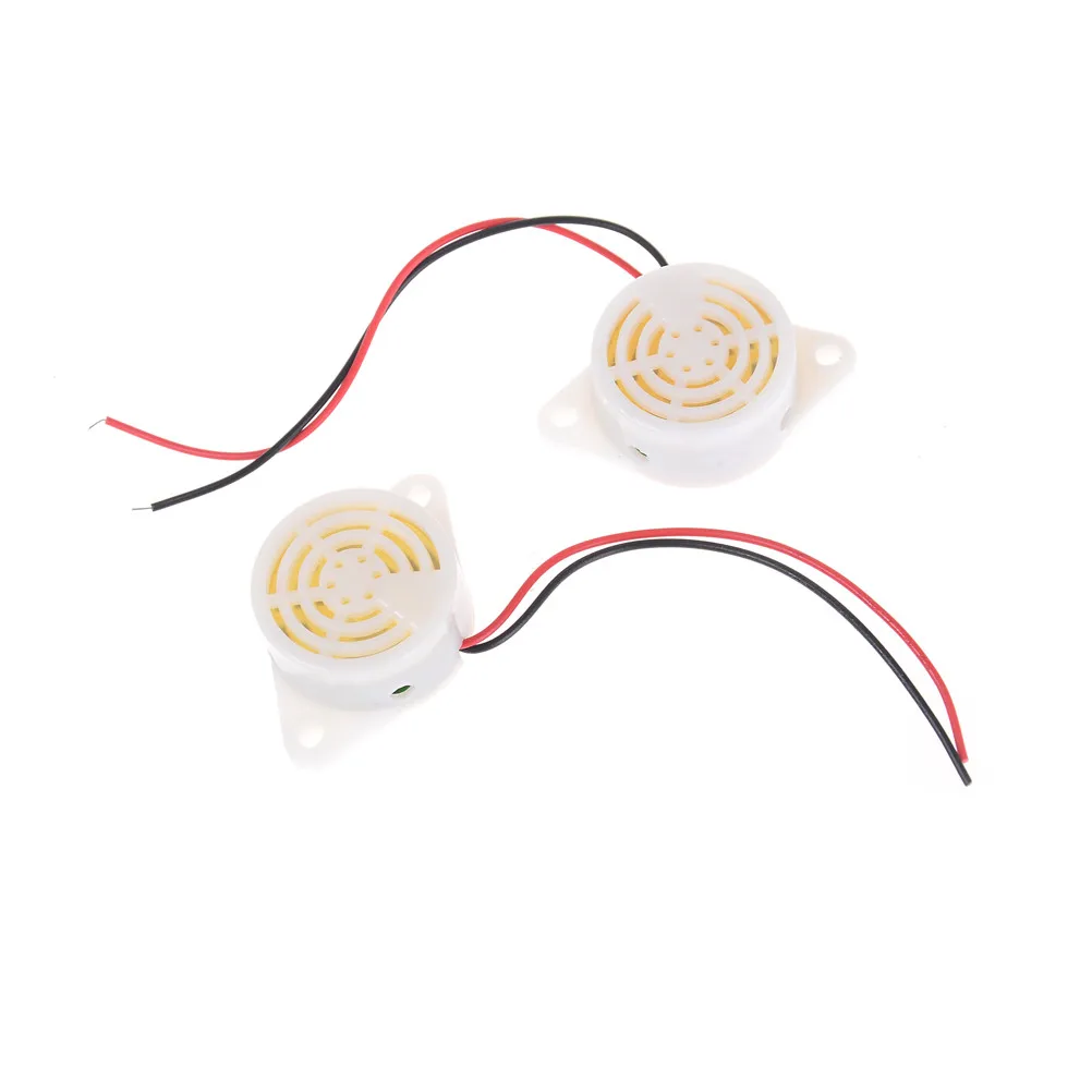 2PCS White SFM-27 DC 3-24V 90DB Intermittent Electronic Buzzer Sounder Beep Alarm