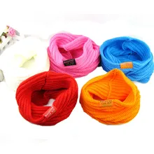 Детский Теплый шарф на осень, лето и зиму, вязаный шарф с круглым вырезом для маленьких мальчиков и девочек, Детский Яркий теплый шарф на шею