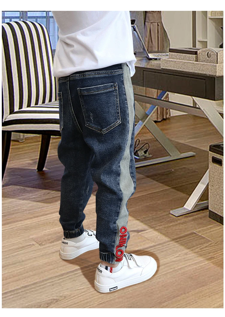 Узкие брюки для мальчиков детская джинсовая одежда г. Новые весенние длинные джинсовые леггинсы для мальчиков повседневные брюки из хлопка для больших детей