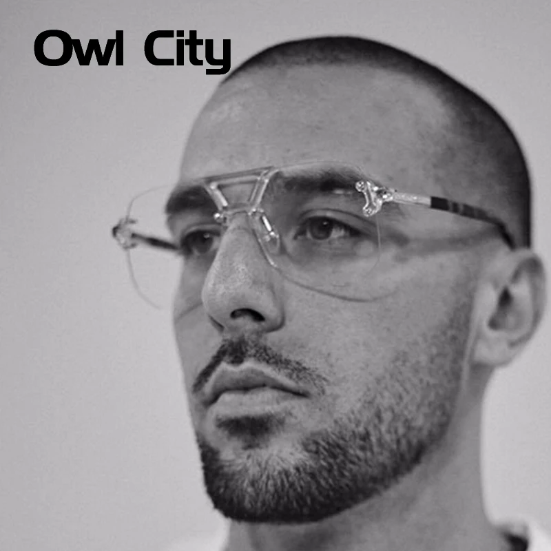

Women Men Eyeglasses Brand Designer Rimless Eyewear Frames Prin Female Male Optical Clear Len Unisex Eyeglasses Frames For Man