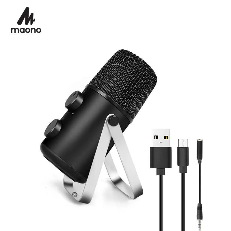 MAONO USB Microphone Cardioid Condenser Microphone Echo Volume Control