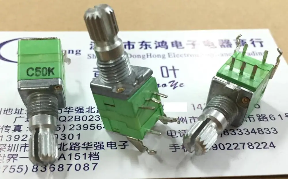 2PCS/LOT Taiwan ALPHA Alfa RK097 type precision potentiometer C50K single band switch shaft long 15MM belt bracket | Обустройство