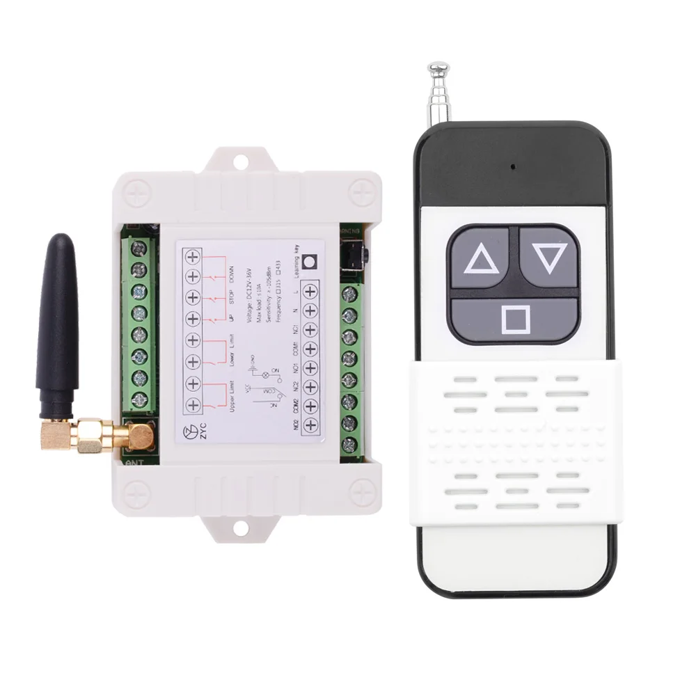 

12V 24V 36 10A DC 12V 24V 36V Motor Remote Switch Motor Forwards Reverse Up Down Multifunction Switch For LED Lmap in 433Mhz