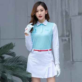 

Women Breathable Golf Shirt Sunscreen Long-Sleeve Shirt Ladies Patchwork Sports Shirt Cotton Golf Apparel D0698
