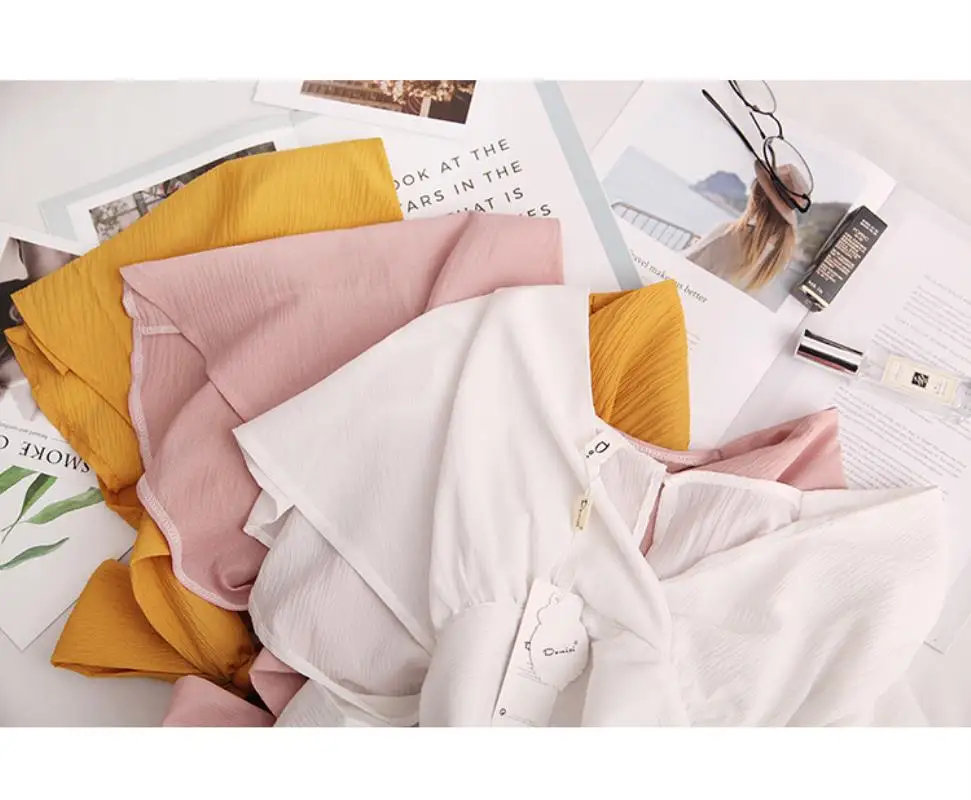 2018 summer women short flare sleeve short top sexy wrap v neck blouse female vacation lace up bow tie crop shirt top