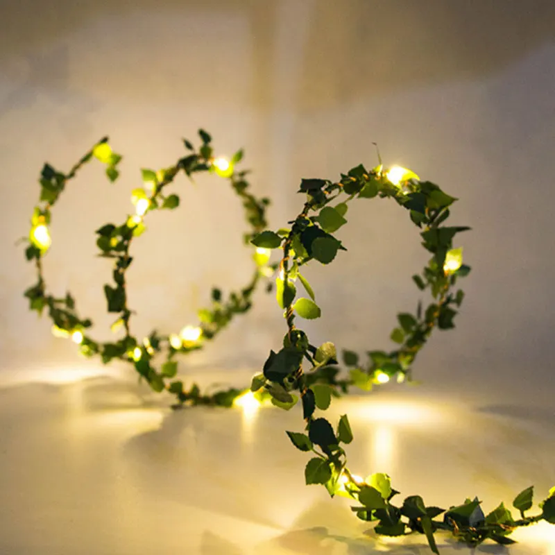 

10M LED Solar Rattan Leaf Garland Light String Copper Wire Christmas New Year Decoration Handmade Drop Shipping