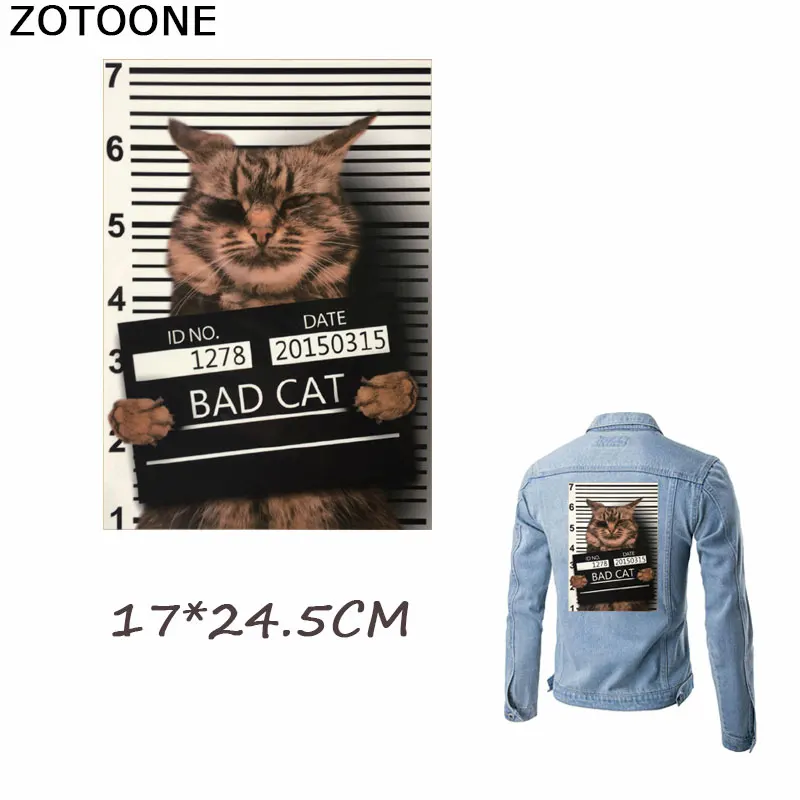 Виниловые Пластыри для одежды ZOTOONE Bad Cat Patch термопечать на футболке DIY E|Заплатки| |