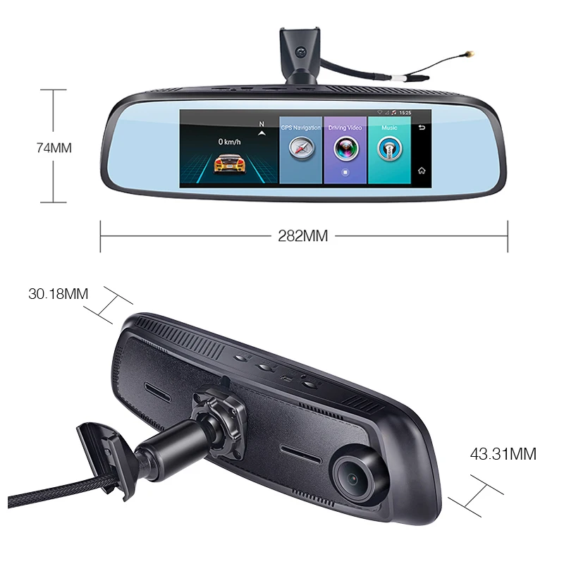 7 84 &quot4G Специальный кронштейн Автомобильная камера зеркало Android GPS DVR с двумя