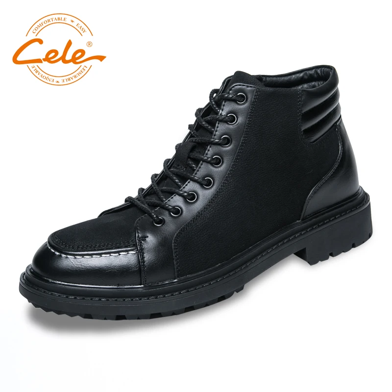 CELE Mens High Sneakers Casual Boots High Top Winter Warm Shoes Fashion ...