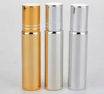 

100pcs/lot Glass +Metal Essential Oil Roller Bottles with Glass Roller Balls Aromatherapy Perfumes Lip Glass Roll on Bottle