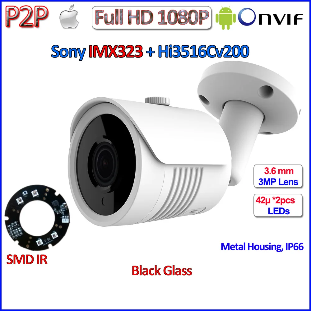 Лучшая цена 1080 P мини IP-камера IMX323 Сенсор 2MP Наружная Ночное Видение