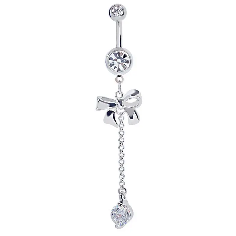 23311 New Charm Dangle Rhinestone Heart Style Body...