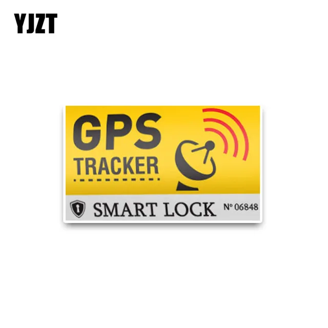 YJZT 10.6*6.3CM GPS Tracker Car Sticker Decals Smart Lock PVC Creative