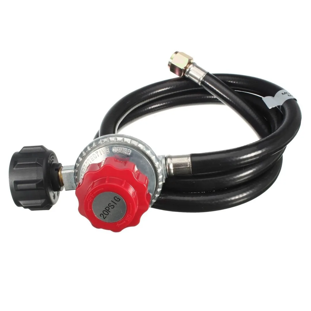

5/16'' 20PSI Propane Gas Regulator BBQ Grill Burner With 46'' Hose High Pressure Hose Kit Valve Tool Part