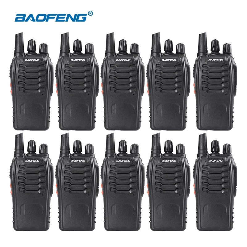 

10pcs/lot Baofeng BF-888S Max 5W Ham Radio 16 Ch UHF 400-470NHZ Handheld Two way Radio bf-888s walkie talkie radio transceiver