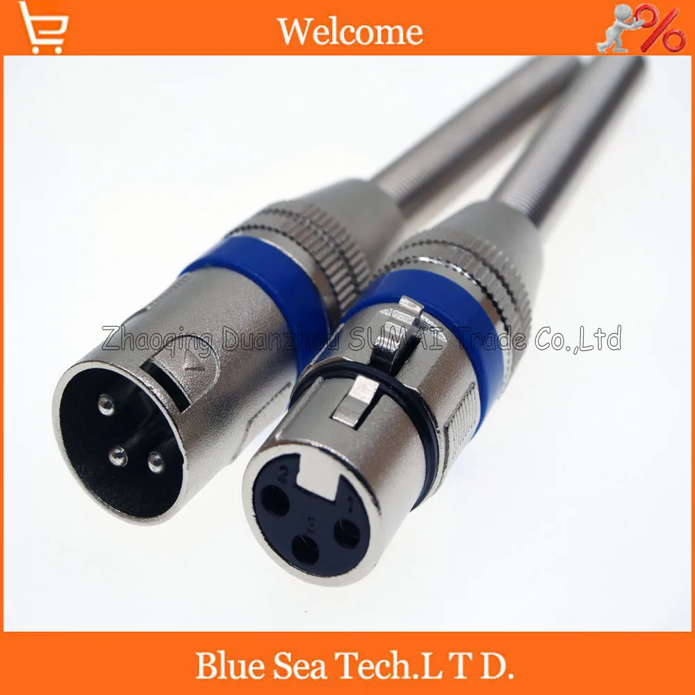 5 Pairs KTV Audio MIC Connector XLR 3 Pin Male and Female J3P XLR Microphone plug with a long