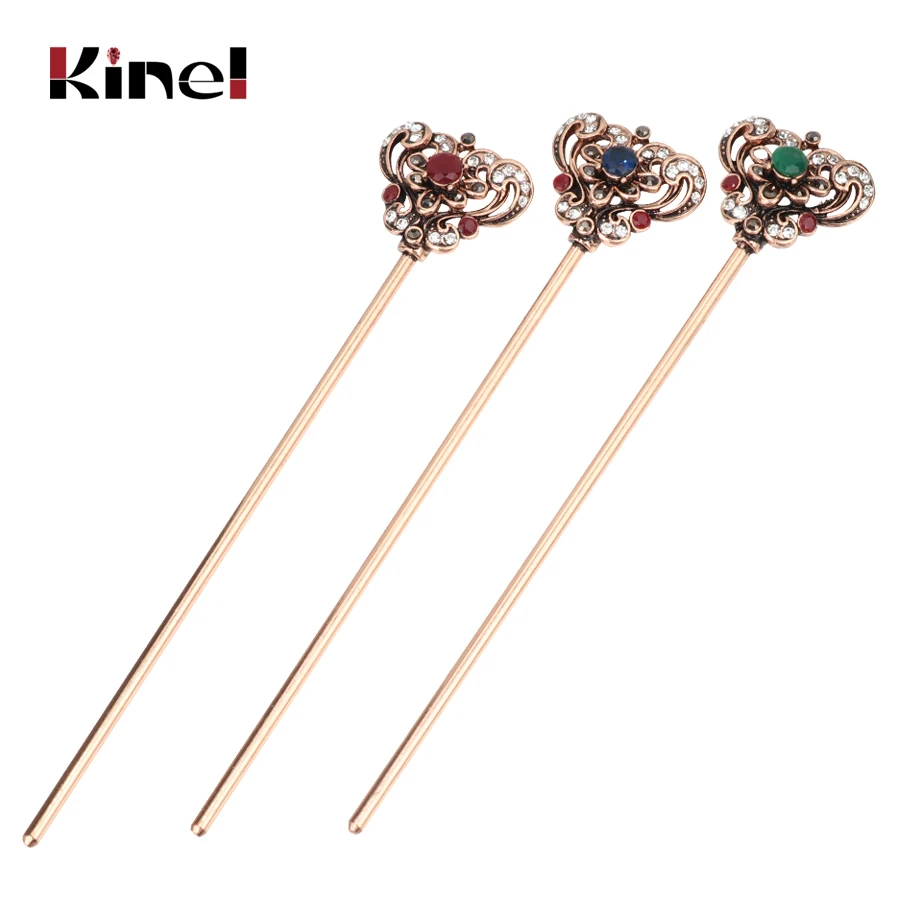

Kinel 2017 New Turkey Hair Sticks Gift Retro Simple Hair Stick Bob Handmade Women Vintage Jewelry