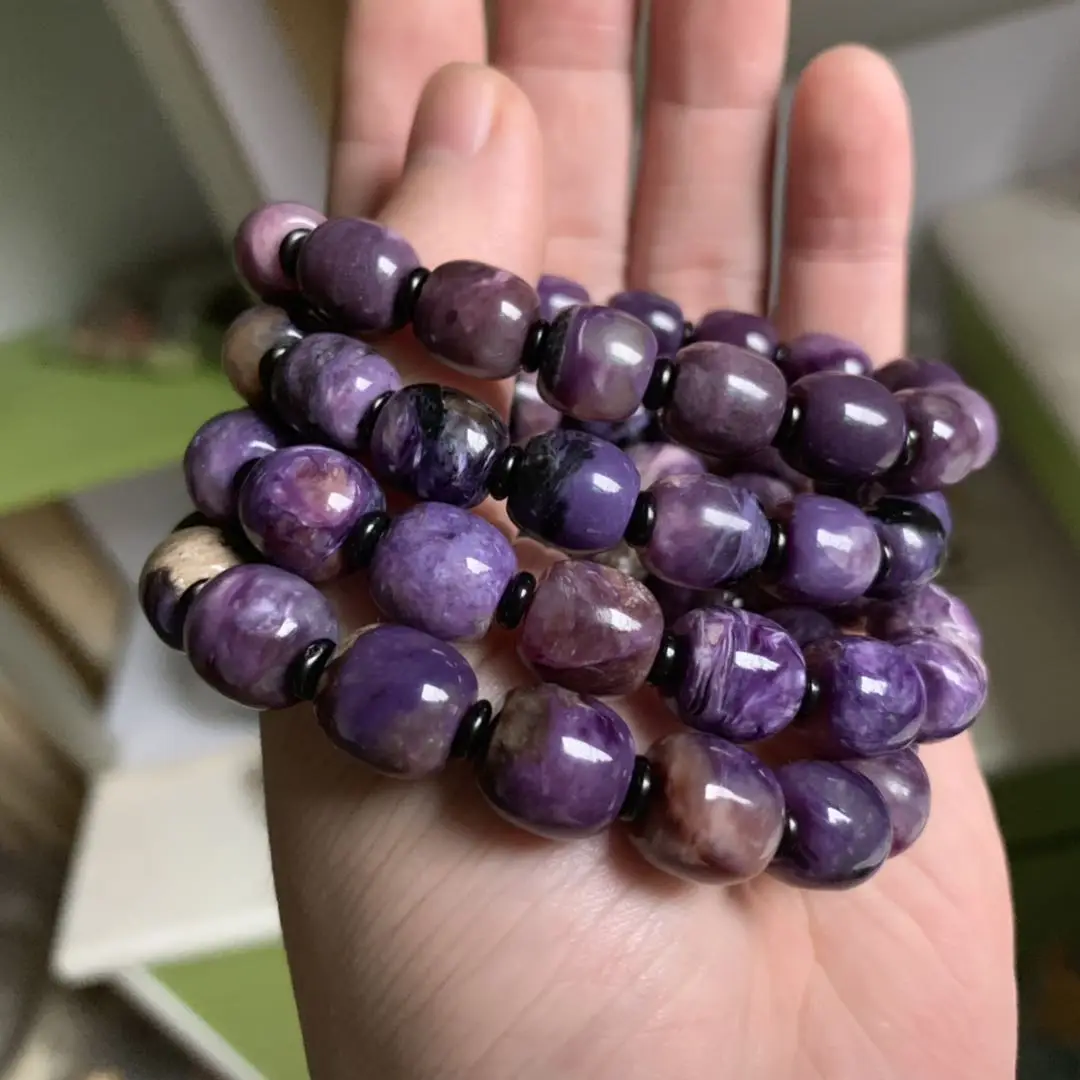 Природный чароит камень бусины браслет с природными камнями DIY ювелирные изделия браслет для женщин для подарка оптом