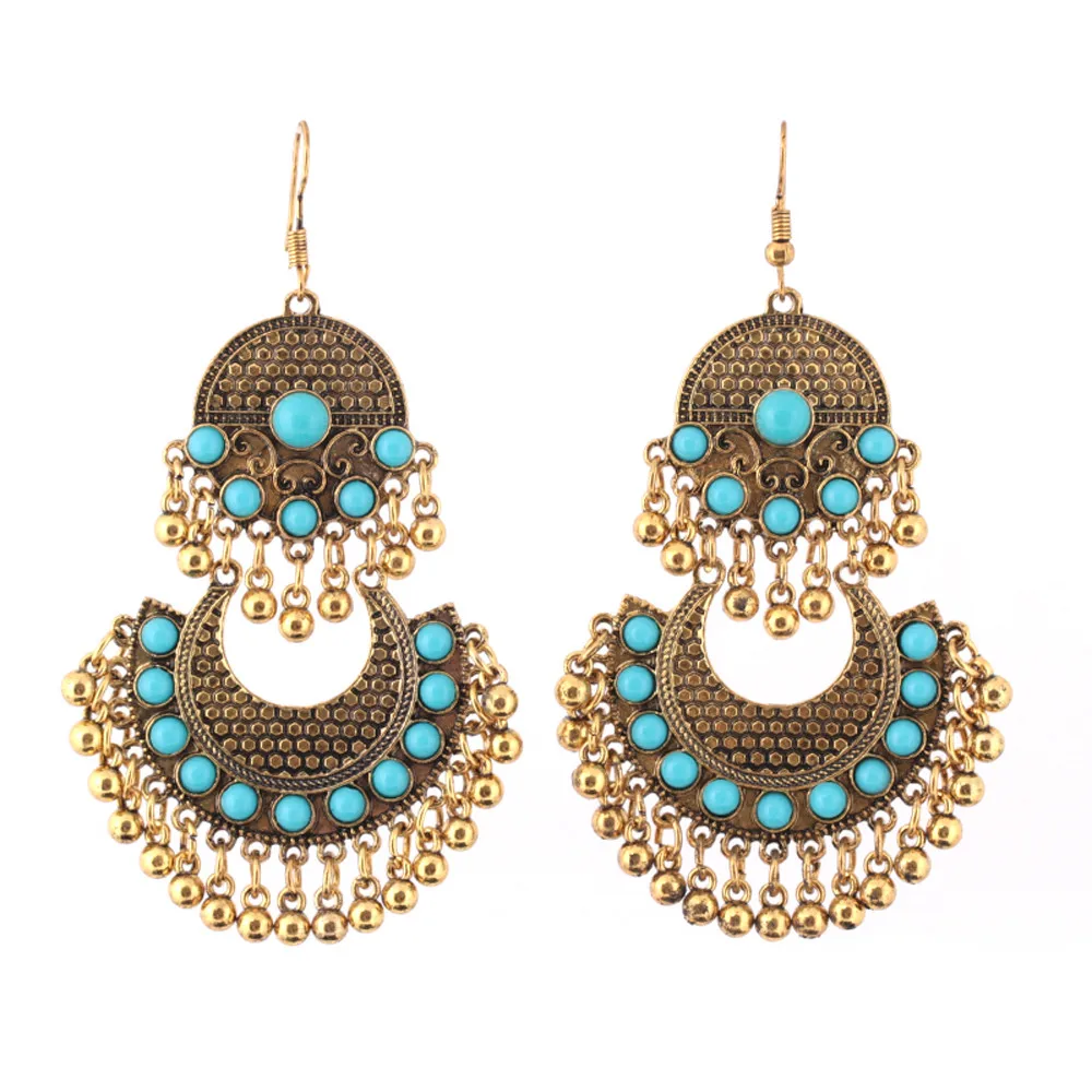Fashion earrings for women Retro Ethnic Style With Encrusted Earrings