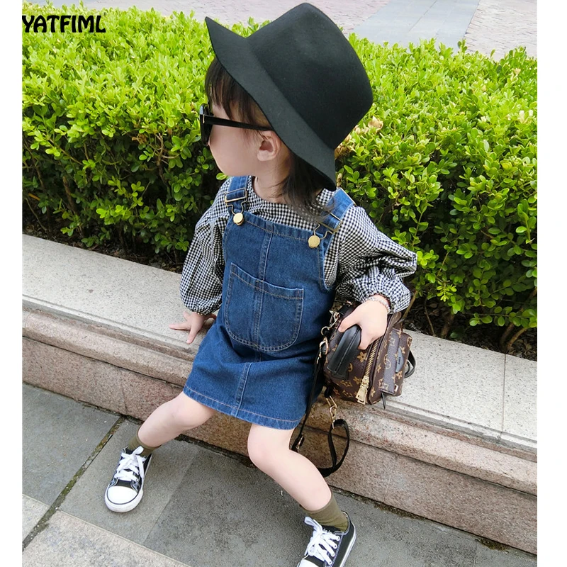 YATFIML Summer Autumn Baby Girls Dress Girls Jeans Dresses Overalls Bib