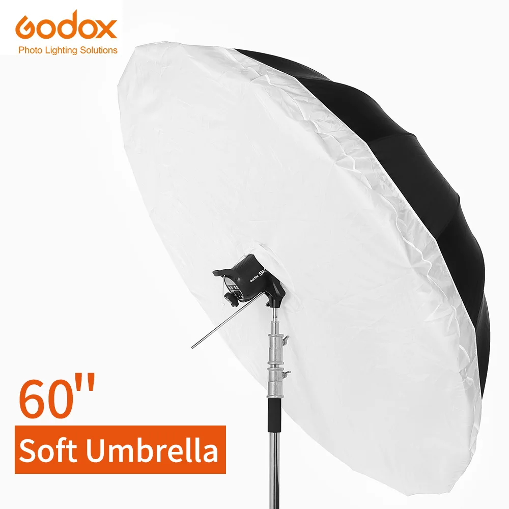 Godox Studio Photogrphy Umbrella 60 &quot150 см Черно-белый светоотражающий зонт + большая крышка