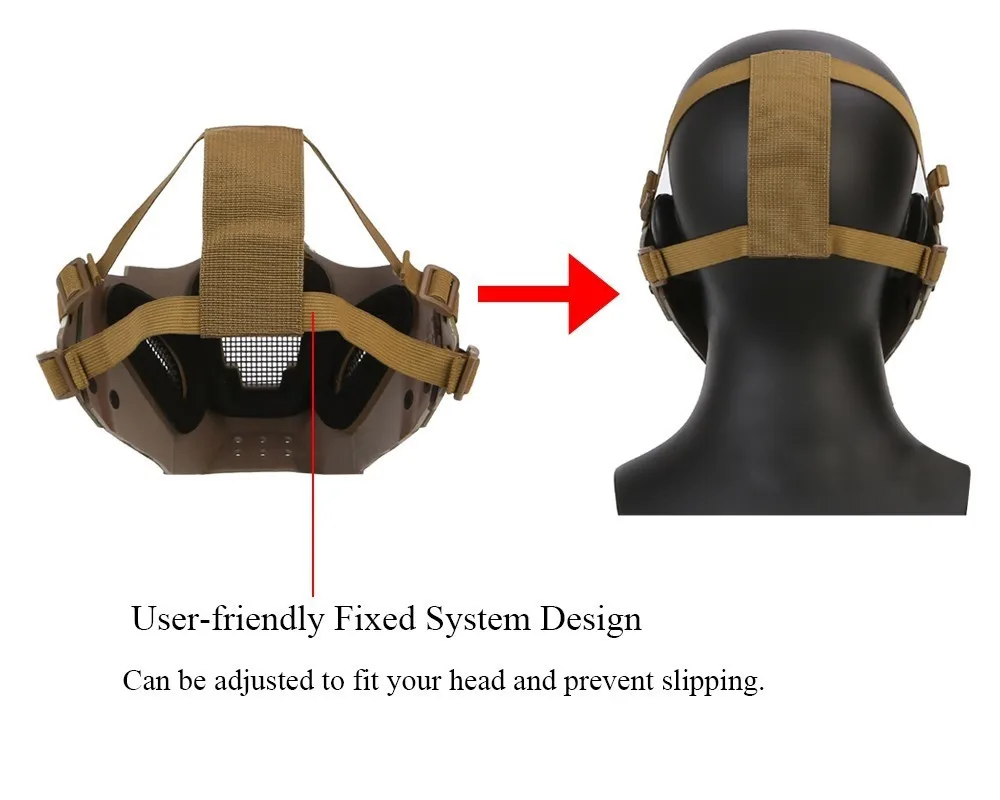 Тактический Железный воин стиль маска Защитная Половина лица пластиковая маска Боевая Военная охота страйкбол Пейнтбол Стрельба Цель