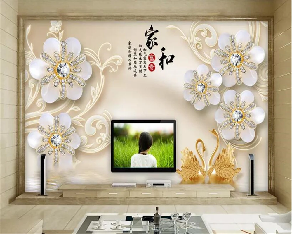 

beibehang Custom size home and beauty HD jewelry flowers exquisite floral jewelry background wall painting wallpaper behang