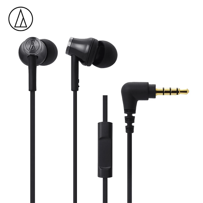 Audio-Technica ATH-CK330IS проводные наушники 3,5 мм разъем в уши с микрофоном проводное управление для Xiaomi huawei Oppo и т. Д - Color: black