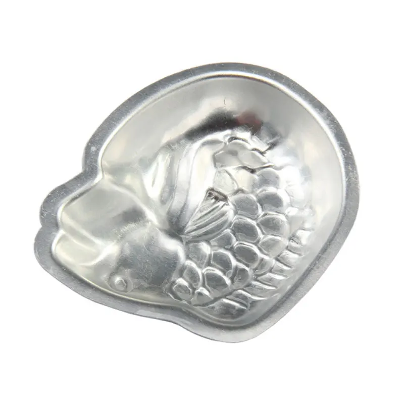 5pcs/10pcs Aluminum Cake Mold Fish Shaped Pudding Moulds DIY 3D Fondant Cake Tools Bakeware