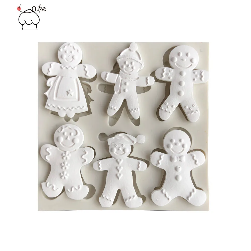 

Aouke Gingerbread Man Christmas Series Silicone Mold Fondant Cake Mold Chocolate Candy Clay Mold Kitchen Cooking Tools