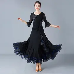 Женское платье для танцев бальное платье для девочек костюм для современного танца Вальс Танго бальных танцев длинная юбка D0826