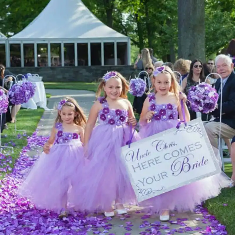 flower girl dresses in purple